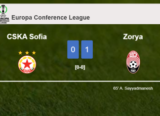 Zorya defeats CSKA Sofia 1-0 with a goal scored by A. Sayyadmanesh