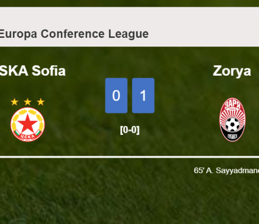 Zorya defeats CSKA Sofia 1-0 with a goal scored by A. Sayyadmanesh