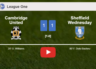 Cambridge United and Sheffield Wednesday draw 1-1 on Tuesday. HIGHLIGHTS