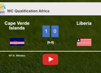 Cape Verde Islands beats Liberia 1-0 with a late goal scored by R. Mendes. HIGHLIGHTS