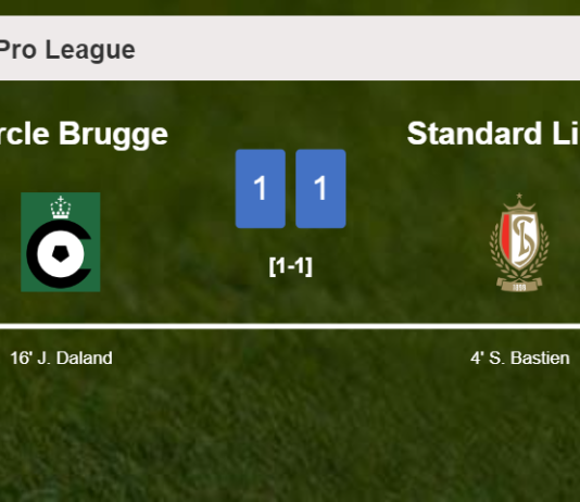 Cercle Brugge and Standard Liège draw 1-1 on Saturday
