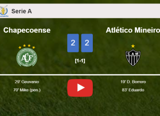 Chapecoense and Atlético Mineiro draw 2-2 on Wednesday. HIGHLIGHTS