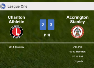 Accrington Stanley overcomes Charlton Athletic 3-2