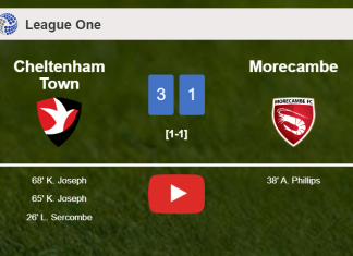 Cheltenham Town conquers Morecambe 3-1. HIGHLIGHTS