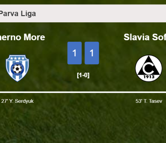 Cherno More and Slavia Sofia draw 1-1 after Rodrigo Henrique missed a penalty