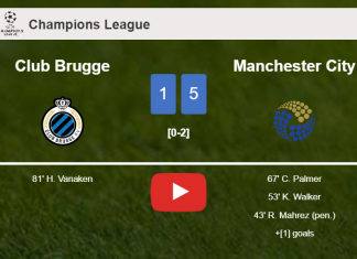Manchester City conquers Club Brugge 5-1 after playing a incredible match. HIGHLIGHTS