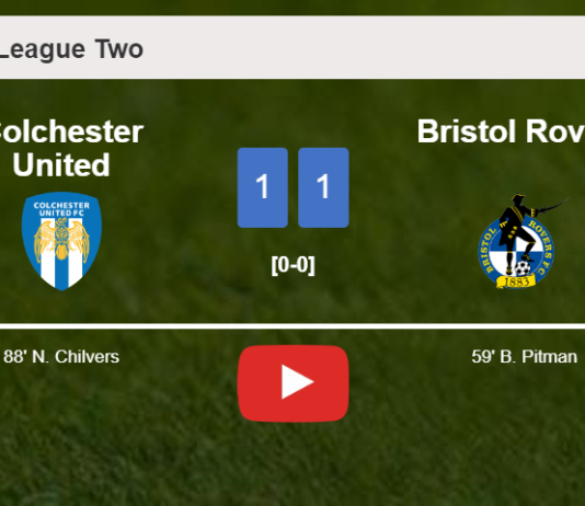 Colchester United seizes a draw against Bristol Rovers. HIGHLIGHTS