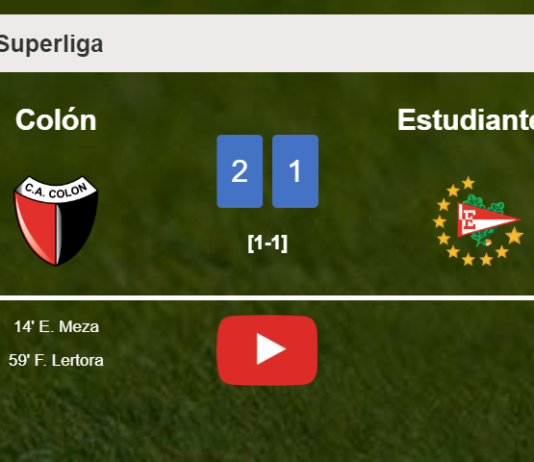 Colón conquers Estudiantes 2-1. HIGHLIGHTS