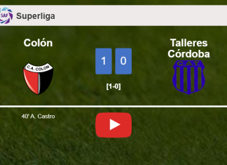 Colón tops Talleres Córdoba 1-0 with a goal scored by A. Castro. HIGHLIGHTS