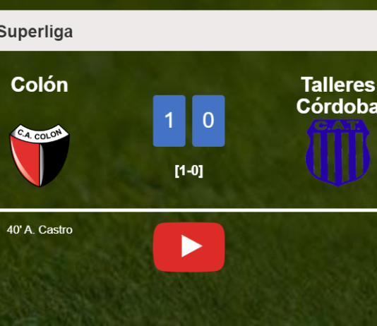 Colón tops Talleres Córdoba 1-0 with a goal scored by A. Castro. HIGHLIGHTS