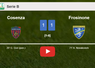 Cosenza and Frosinone draw 1-1 on Saturday. HIGHLIGHTS
