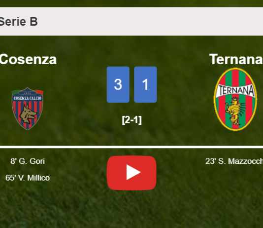 Cosenza tops Ternana 3-1. HIGHLIGHTS