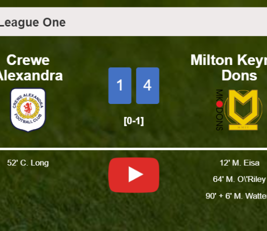 Milton Keynes Dons conquers Crewe Alexandra 4-1. HIGHLIGHTS