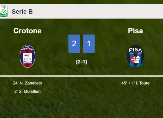 Crotone conquers Pisa 2-1