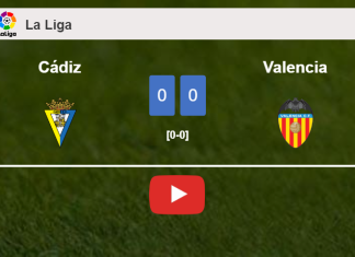 Cádiz draws 0-0 with Valencia on Saturday. HIGHLIGHTS
