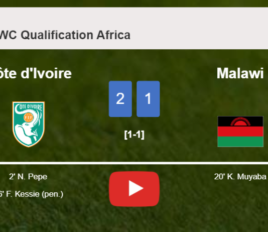 Côte d'Ivoire tops Malawi 2-1. HIGHLIGHTS