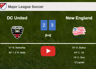 New England beats DC United 3-2. HIGHLIGHTS