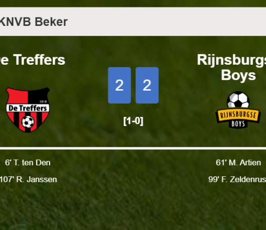 De Treffers and Rijnsburgse Boys draw 2-2 on Wednesday