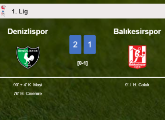 Denizlispor recovers a 0-1 deficit to prevail over Balıkesirspor 2-1