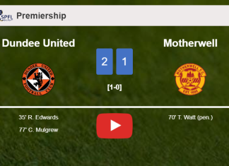 Dundee United overcomes Motherwell 2-1. HIGHLIGHTS