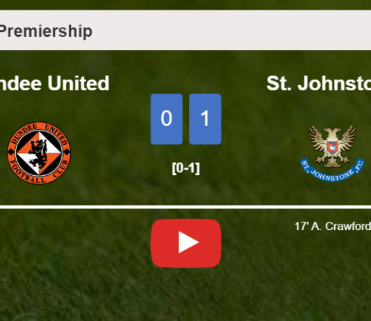 St. Johnstone overcomes Dundee United 1-0 with a goal scored by A. Crawford. HIGHLIGHTS