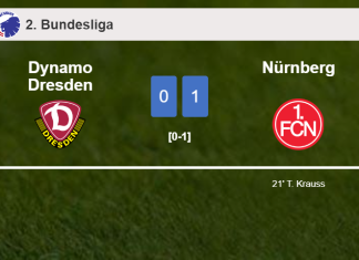 Nürnberg prevails over Dynamo Dresden 1-0 with a goal scored by T. Krauss