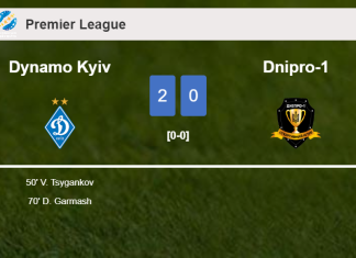 Dynamo Kyiv overcomes Dnipro-1 2-0 on Sunday