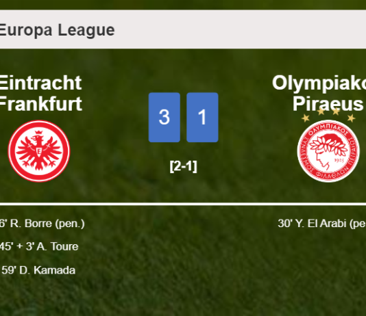 Eintracht Frankfurt tops Olympiakos Piraeus 3-1