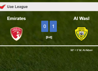 Al Wasl overcomes Emirates 1-0 with a late goal scored by M. Al