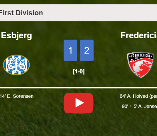 Fredericia recovers a 0-1 deficit to overcome Esbjerg 2-1. HIGHLIGHTS