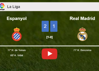 Espanyol conquers Real Madrid 2-1. HIGHLIGHTS