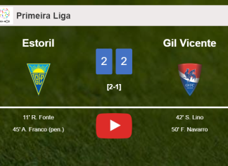 Estoril and Gil Vicente draw 2-2 on Sunday. HIGHLIGHTS