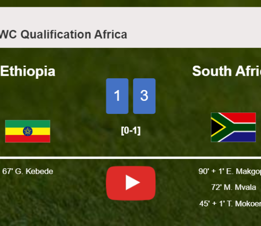South Africa defeats Ethiopia 3-1. HIGHLIGHTS