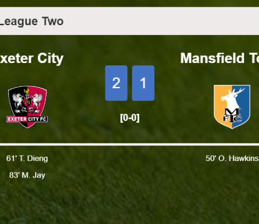 Exeter City recovers a 0-1 deficit to conquer Mansfield Town 2-1