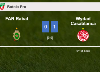 Wydad Casablanca conquers FAR Rabat 1-0 with a goal scored by M. Ellafi
