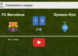 FC Barcelona overcomes Dynamo Kyiv 1-0 with a goal scored by G. Pique. HIGHLIGHTS
