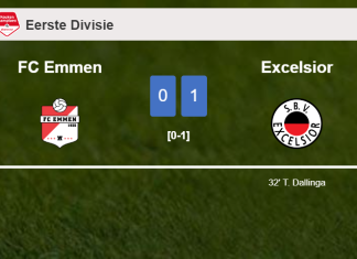 Excelsior tops FC Emmen 1-0 with a goal scored by T. Dallinga