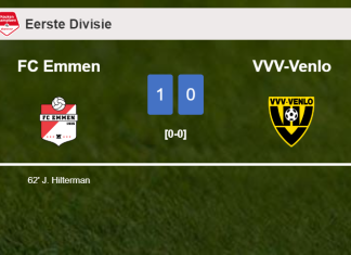 FC Emmen beats VVV-Venlo 1-0 with a goal scored by J. Hilterman