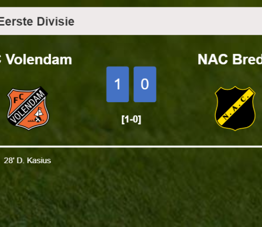 FC Volendam overcomes NAC Breda 1-0 with a goal scored by D. Kasius
