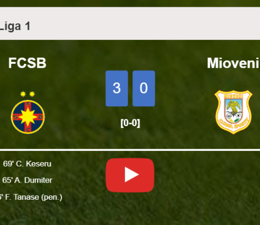 FCSB prevails over Mioveni 3-0. HIGHLIGHTS