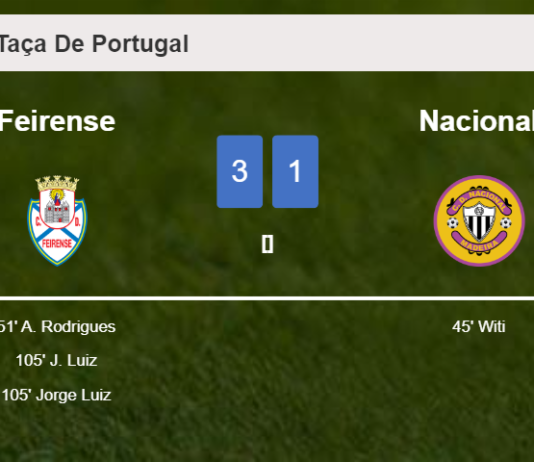 Feirense defeats Nacional 3-1 after recovering from a 0-1 deficit