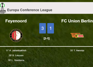 Feyenoord overcomes FC Union Berlin 3-1