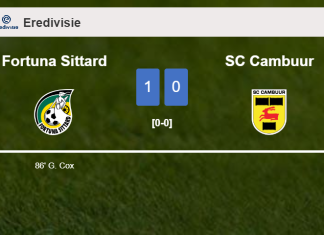 Fortuna Sittard defeats SC Cambuur 1-0 with a late goal scored by G. Cox. Interview