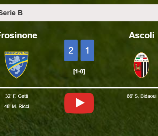 Frosinone beats Ascoli 2-1. HIGHLIGHTS
