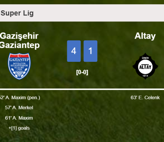 Gazişehir Gaziantep demolishes Altay 4-1 with a fantastic performance