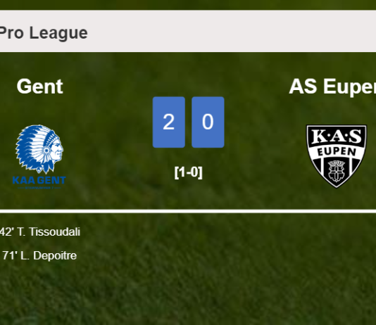 Gent tops AS Eupen 2-0 on Sunday