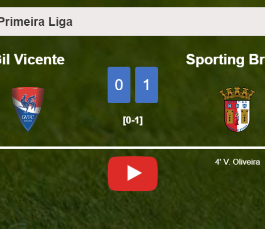 Sporting Braga overcomes Gil Vicente 1-0 with a goal scored by V. Oliveira. HIGHLIGHTS