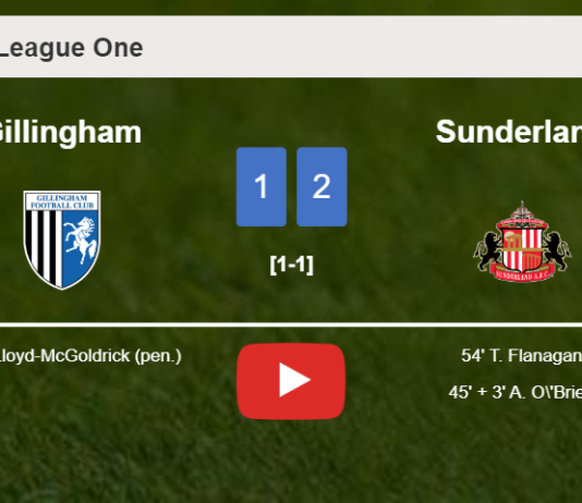 Sunderland recovers a 0-1 deficit to defeat Gillingham 2-1. HIGHLIGHTS