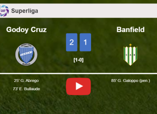 Godoy Cruz clutches a 2-1 win against Banfield 2-1. HIGHLIGHTS