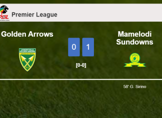 Mamelodi Sundowns conquers Golden Arrows 1-0 with a goal scored by G. Sirino
